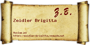Zeidler Brigitta névjegykártya